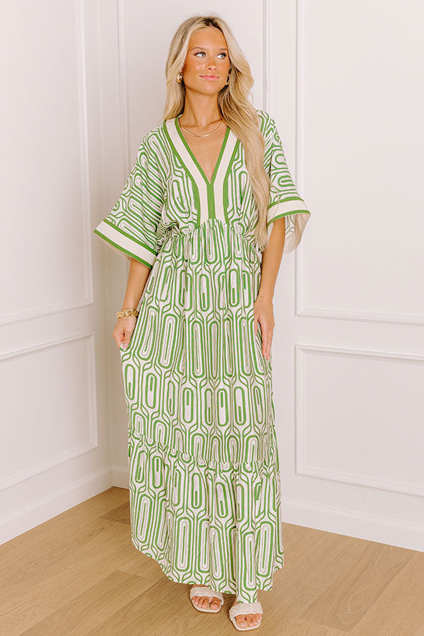 Art Gallery Social Midi Dress in Olive