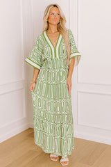 Art Gallery Social Midi Dress in Olive