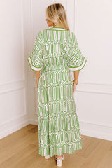 Art Gallery Social Midi Dress in Olive