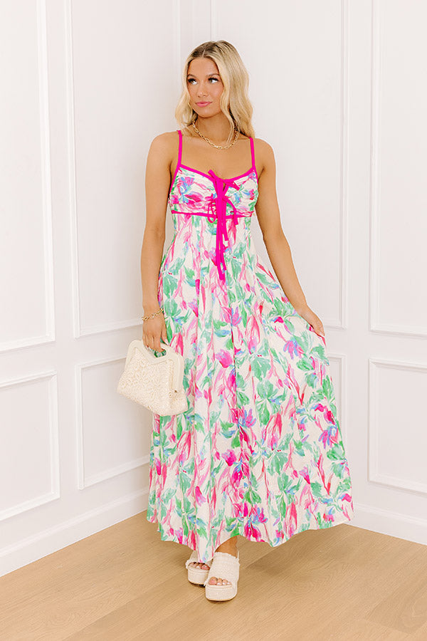 Colorful Personality Front Tie Maxi Dress