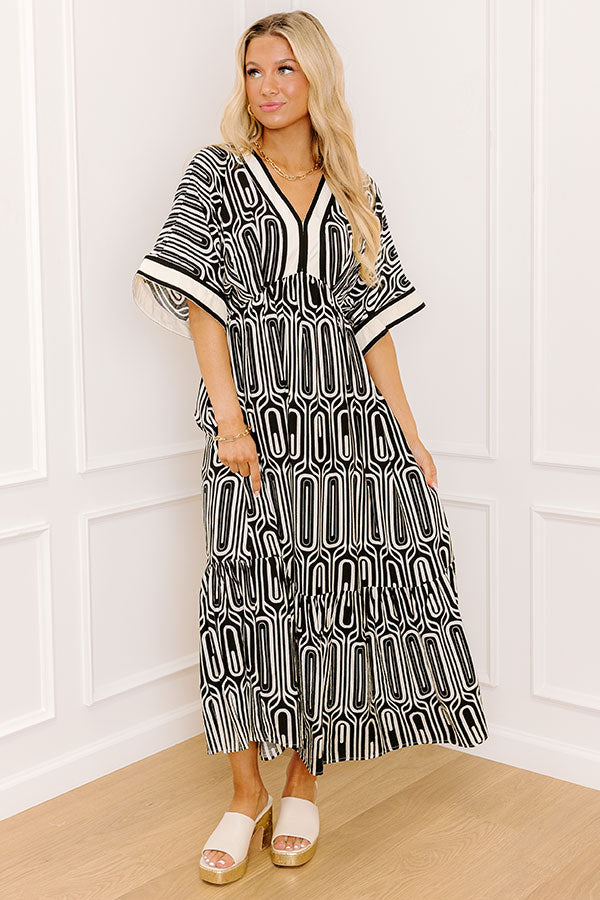 Art Gallery Social Midi Dress in Black