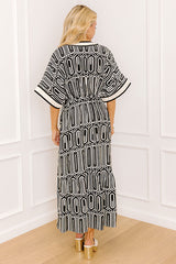 Art Gallery Social Midi Dress in Black