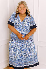 Bright Days Ahead Floral Midi Dress in Blue Curves
