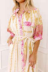 Isles of Scilly Floral Maxi Dress in Pink