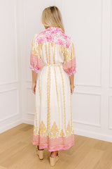 Isles of Scilly Floral Maxi Dress in Pink