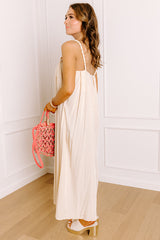 Villa Views Midi Dress in Champagne