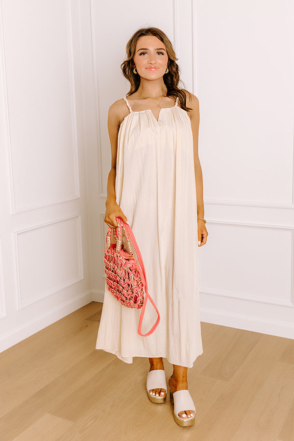 Villa Views Midi Dress in Champagne