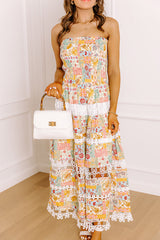 Meadow Views Smocked Floral Midi Dress