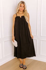 Villa Views Midi Dress in Black