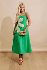 Floral Daydream Cut Out Midi Dress in Green