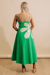 Floral Daydream Cut Out Midi Dress in Green