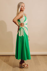 Floral Daydream Cut Out Midi Dress in Green
