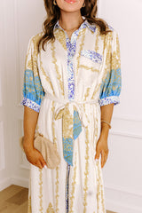 Isles of Scilly Floral Maxi Dress in Blue