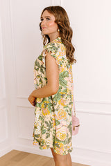 Rose Reverie Linen-Blend Mini Dress