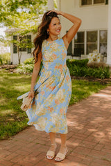Rose Parade Floral Midi Dress