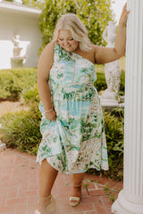 Strolling Through Capri Linen-Blend Midi Dress Curves
