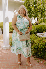 Strolling Through Capri Linen-Blend Midi Dress Curves
