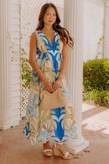 Tuscan Villa Floral Midi Dress