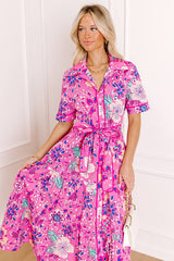 Full Bloom Button Down Midi Dress