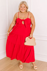 Picnic Cutie Front Tie Midi Dress Curves