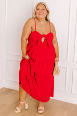 Picnic Cutie Front Tie Midi Dress Curves