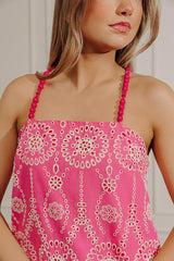 Cheerful Moment Eyelet Mini Dress