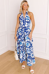 Tropical Villa Floral Tiered Midi Dress