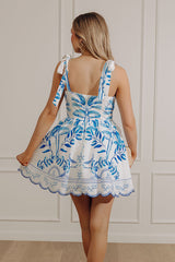 Tropical Date Night Mini Dress in White