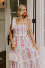 Prairie Bloom Floral Tiered Midi Dress