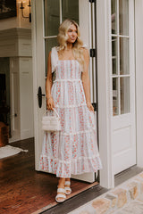 Prairie Bloom Floral Tiered Midi Dress
