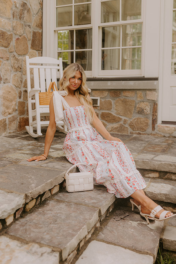 Prairie Bloom Floral Tiered Midi Dress
