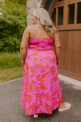 Fiesta On The Square Floral Midi Dress Curves