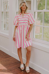 Sweet Stripes Babydoll Mini Dress