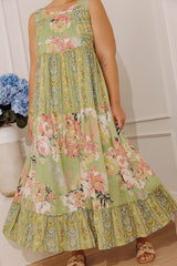 Petal Promenade Tiered Maxi Dress Curves