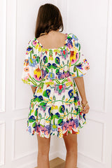 Party On Town Square Floral Smocked Mini Dress