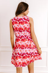 Tropical Holiday Mini Dress in Tangerine