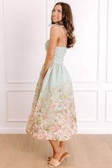 Garden Tea Party Floral Midi Dress