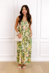 Golden Hour Chic Linen-Blend Midi Dress