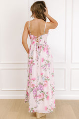 Enchanted Embrace Floral Maxi Dress in Pink