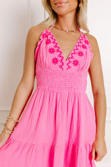 Sunny Villa Embroidered Mini Dress