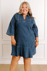 Simply Sweet Denim Mini Dress Curves