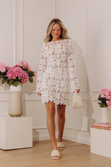 Just Add Bubbles Floral Lace Mini Dress