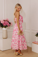 Sweet Petals Floral Linen-Blend Midi Dress