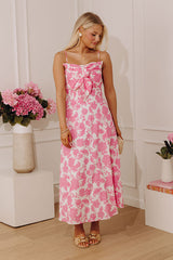 Sweet Petals Floral Linen-Blend Midi Dress