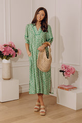 Resort Ready Muse Midi Dress in Green