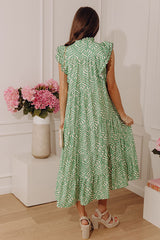 Sway In Style Tiered Midi Dress in Green