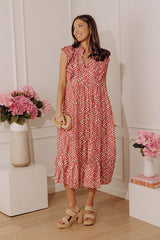 Sway In Style Tiered Midi Dress in Rustic Rose