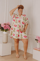 Playful Petals Floral Mini Dress Curves