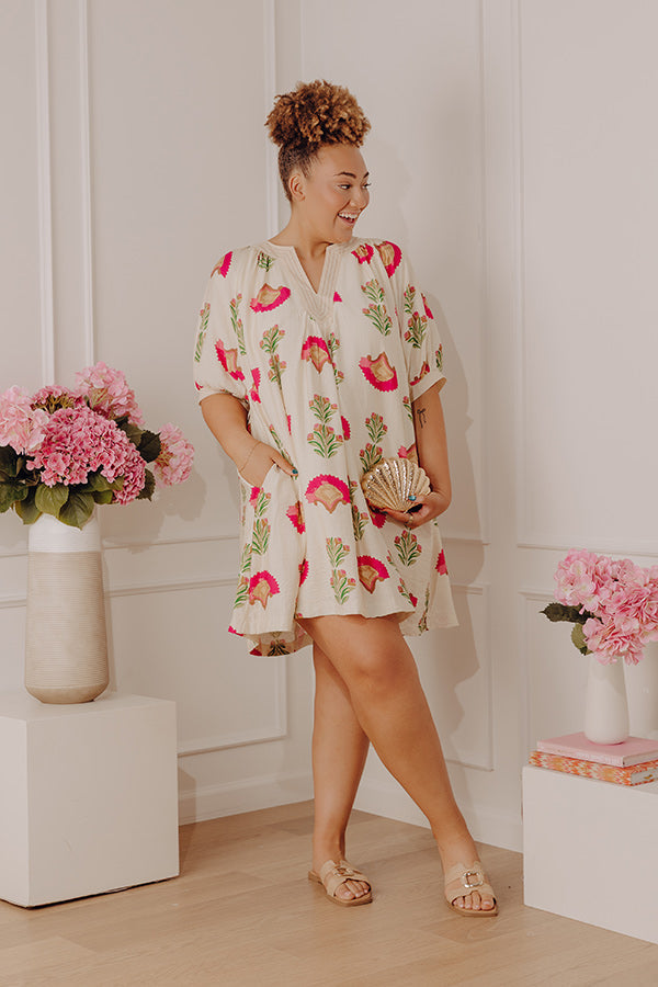 Playful Petals Floral Mini Dress Curves