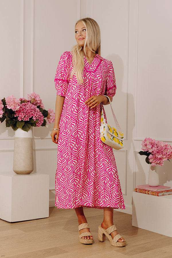 Resort Ready Muse Midi Dress in Pink